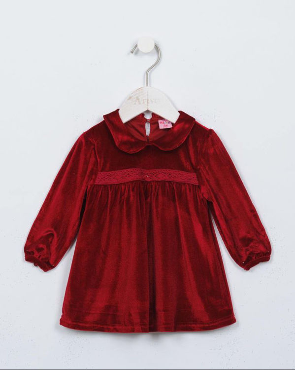 Picture of K09239- GIRLS BABIES WINTER VELVET FEEL MATERIAL DRESS